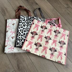 Homegoods TJMaxx Marshalls Espresso Martini, Leopard & Cow Bags (Set of 3) NWOT